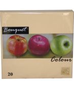 Салфетки 330х330 мм 2-сл., беж., бум., 20 шт/упак "Bouquet"