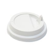 Крышка для стаканов, для холодного и горячего, d 90 мм, белая, с клапаном