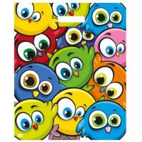 Пакет 380х450 мм, 60 мкм с проруб. ручками, диз. "Забавные птички", ПВД, 50 шт/упак "Тикопластик" 500 шт/кор РОССИЯ н00228481