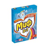 Стиральный порошок для цветного белья "Миф" Свежий цвет, 3 в 1, автомат, 400 г 11 шт/кор РОССИЯ