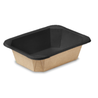 Контейнер 400 мл, 161х126х45 мм, без окна, без крышки, крафт-черн, карт., 60 шт/упак "OSQ" Octobox 400 Black Wood 660 шт/кор РОССИЯ OSQ OCTOBOX 400 (BW) (660)