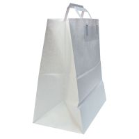 Пакет [320+200]х370 мм с плоск. ручками, бел., бум., 250 шт/кор 250 шт/упак РОССИЯ 006-000003-002