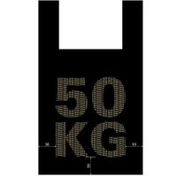 Пакет "майка" 30+16х55см ПНД, "50кг" черный, 30мкм