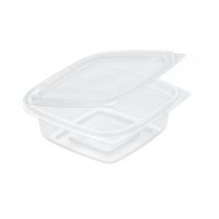 Контейнер 375 мл 1-секц. 137,7х137,7х47,7 мм, неразъем.крышка, прозр., ПЭТ, 400 шт/кор "Upax-Unity" 400 шт/упак РОССИЯ СКр 14/14-375 проз.