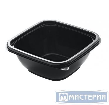 Контейнер 375 мл 1-секц. 124,5х124,5х50,7 мм, без крышки, черн., ПЭТ, 50 шт/упак "Upax-Unity" 1 000 шт/кор РОССИЯ С-12/12-375 черн