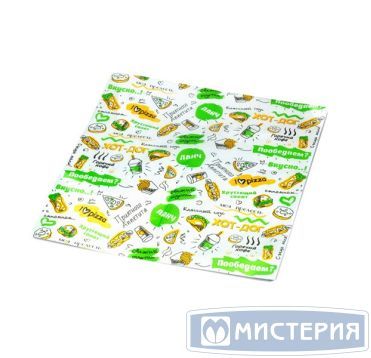 Обертка для бургеров и хот-догов 320х305 мм, диз. "Food`корт", разноцв., бум., 2000 шт/кор 2 000 шт/упак РОССИЯ