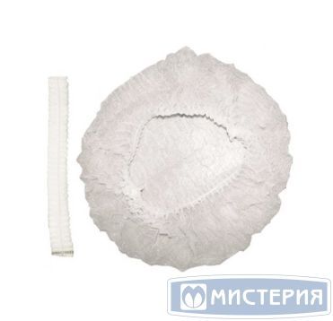 Шапочка "Шарлотта" с двойной резинкой, бел., неткан. мат-л, 100 шт/упак 10 упак/кор РОССИЯ 402-937/402-693/403-969