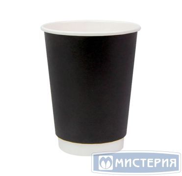 Стакан бумажный 250 мл 2 сл., d80 мм, черн., карт., 24 шт/упак "SaaMi" 600 шт/кор РОССИЯ 59849/111227
