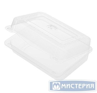 Упаковка для кондит. изделий 3400 мл, 1-секц. 265х194х85[252х167х81] мм, неразъем.крышка, прозр., ОПС, 160 шт/кор "Комус" 160 шт/упак РОССИЯ РК-25КВ (М) (Т)