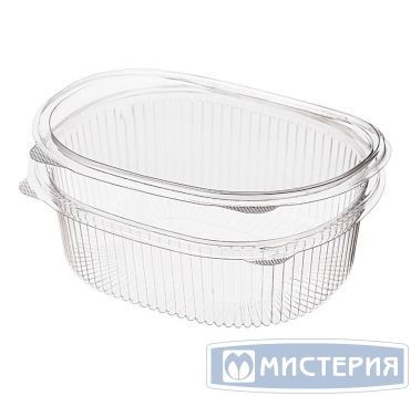 Контейнер 750 мл 1-секц., овал 175х149х64 мм, неразъем.крышка, прозр., ОПС, 285 шт/кор "Комус" 285 шт/упак РОССИЯ РКС-750/11 (СП) (ТТ)