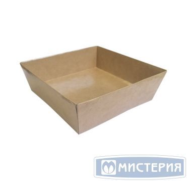Картонный контейнер, квадратный, коричневый, внеш. 150х150х49 мм, внутр. 133х133х40 мм, ECO SmartPack
