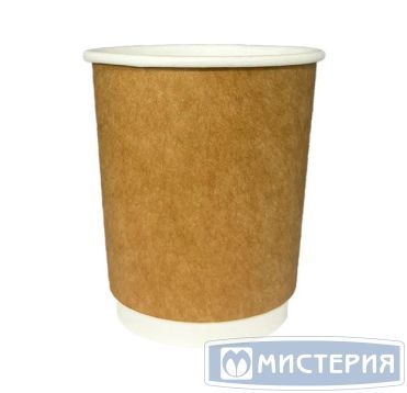Стакан бумажный 250 мл 2 сл., d80 мм, крафт-бел., карт., 20 шт/упак 500 шт/кор РОССИЯ 01-125005-020/500/15