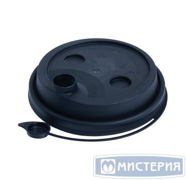 Крышка для стакана d90 мм с пробивным слотом и заглушкой, черн., ПП, 50 шт/упак 1 000 шт/кор РОССИЯ СП090М/Ч