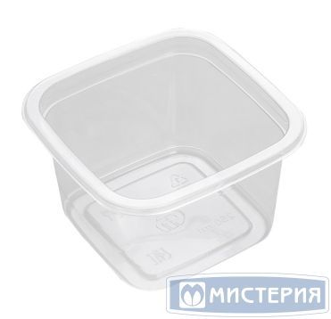 Контейнер 250 мл 1-секц. 93х93х58 мм, без крышки, прозр., ПЭТ, 50 шт/упак "ПолиЭр" 500 шт/кор РОССИЯ СпК-0909-250