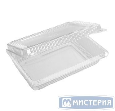 Упаковка для кондит. изделий 2500 мл, 1-секц. 265х194х67[252х167х60] мм, неразъем.крышка, прозр., ОПС, 160 шт/кор "Комус" 160 шт/упак РОССИЯ РК-25