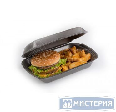 Ланч-бокс 1-секц. 190х150х75 мм, черн., ВПС, 200 шт/кор 200 шт/упак РОССИЯ LBM-1 Ч