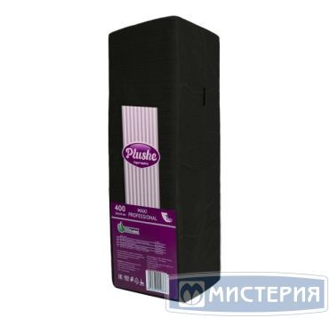 Салфетки 240х240 мм 1-сл., черн., бум., 500 шт/упак "Plushe" 4 упак/кор РОССИЯ