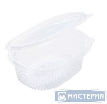 Контейнер 500 мл 1-секц., овал 158,3х129х54,8 мм, неразъем.крышка, прозр., ПЭТ, 700 шт/кор "Upax-Unity" 700 шт/упак РОССИЯ КС Кр-500