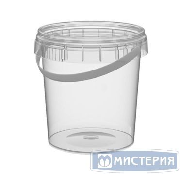 Контейнер для пресервов 155 мл, d69хh66 мм, форма "Банка", контр.замок, с ручкой, без крышки, прозр., ПП, 900 шт/кор "Перинт" 900 шт/упак РОССИЯ 155/69/К с ручкой