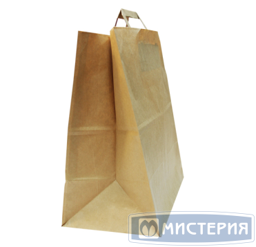 Пакет [350+150]х450 мм с плоск. ручками, крафт, бум., 250 шт/кор 250 шт/упак РОССИЯ PR-01-70-351545