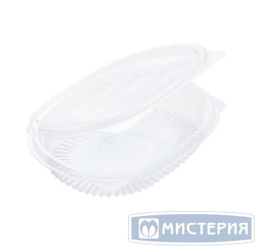 Контейнер 250 мл 1-секц., овал 158,3х129х30,1 мм, неразъем.крышка, прозр., ПЭТ, 700 шт/кор "Upax-Unity" 700 шт/упак РОССИЯ КС Кр-250