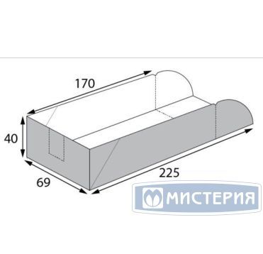 Лоток [короб] для фастфуда 225х69х40 мм, крафт-бел., карт., 50 шт/упак "OSQ" Pit Stop Tray 900 шт/кор РОССИЯ OSQ PIT STOP Tray