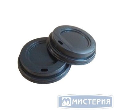 Крышка для стаканов, для холодного и горячего, d 90 мм, чёрная, 100 штук