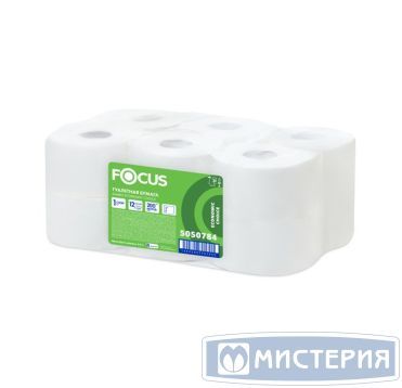 Бумага туалетная для диспенсеров 1-сл. "Focus" Eco Jumbo, бел., 200 м 12 рул/упак 12 рул/кор РОССИЯ 5050784