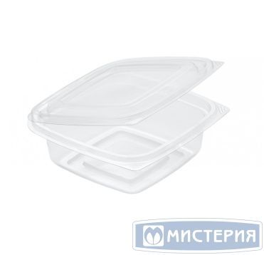 Контейнер 375 мл 1-секц. 137,7х137,7х47,7 мм, неразъем.крышка, прозр., ПЭТ, 400 шт/кор "Upax-Unity" 400 шт/упак РОССИЯ СКр 14/14-375 проз.