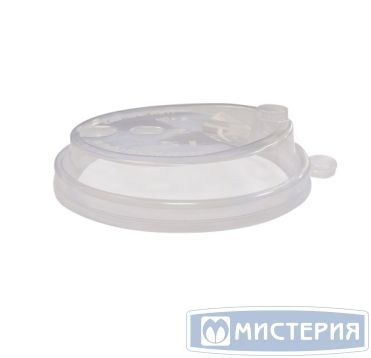Крышка для стакана d90 мм с пробивным слотом и заглушкой, прозр., ПП, 50 шт/упак 1 000 шт/кор РОССИЯ