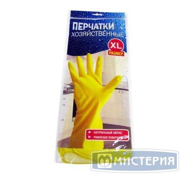 Перчатки латексные, р-р XL, желт., 1 пар/упак 240 пар/кор КИТАЙ 400-303