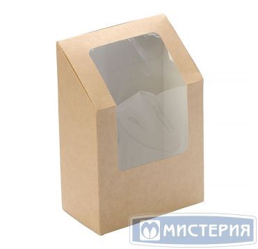 Упаковка для роллов [короб] 450 мл 90х50х130 мм, с окном, крафт-бел., карт., 25 шт/упак "OSQ" Roll 500 шт/кор РОССИЯ OSQ ROLL