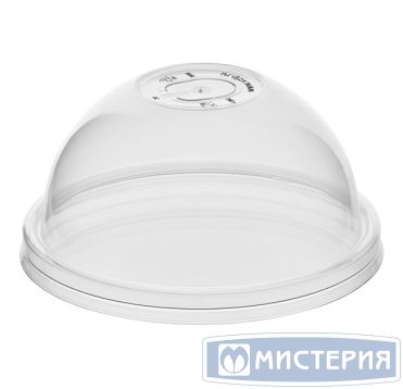 Крышка для стакана d90 мм куполообразная с отверстием, прозр., ПП, 50 шт/упак 1 000 шт/кор РОССИЯ 3006П