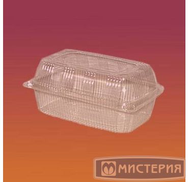 Упаковка для кондит. изделий 2000 мл, 1-секц. 230х129х89[204х97х82] мм, неразъем.крышка, прозр., ОПС, 300 шт/кор "Комус" 300 шт/упак РОССИЯ Рк-35 (Р) (СП)