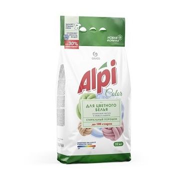 Стиральный порошок для цветного белья "Alpi" Color, автомат и ручная стирка, 10000 г 1 шт/кор РОССИЯ 126018