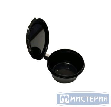 Соусник 80 мл, d70хh36 мм, неразъем. крышка, черн., ПП, 80 шт/упак 960 шт/кор РОССИЯ 1254Ч