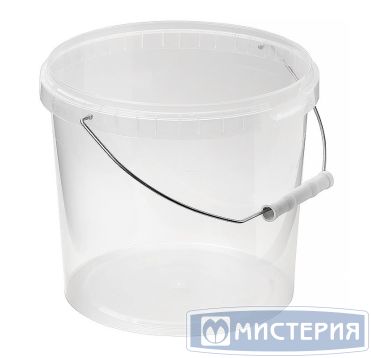 Ведро пищевое 5800 мл, d220хh203 мм, с ручкой, без крышки, прозр., ПП, 25 шт/кор "Альянсупак" 25 шт/упак БЕЛАРУСЬ ДВ-5,8/220 ОС